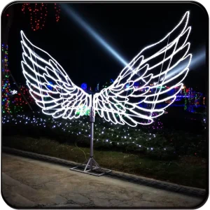 Customized Design Angel Wing Light New Year Christmas Theme LED IP65 Outdoor Landscape Wedding Home Decoration Colorful Remote