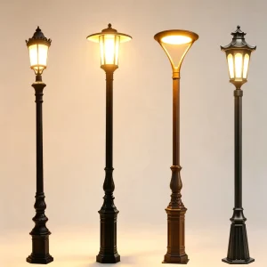 Customized Electric Outdoor Aluminum Power LED Pole Lights for Community Garden Road Landscape Waterproof IP65 Decorative Lights