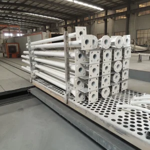 Customized Outdoor 4m 5m 6m 7m 8m 9m 10m 12m Double Single Arm Galvanized Steel Solar Street Light Pole Post Lamp Pole
