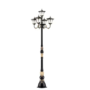 Customized Outdoor Classic European Style Waterproof LED Garden Light Antique Street Light and Poles Aluminum Garden Lamp Post
