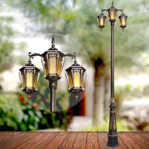 Customized Outdoor Vintage European Style Waterproof LED Garden Lights Antique Courtyard Street Light