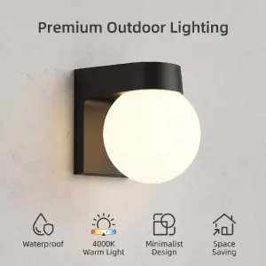Customized Waterproof 15cm Round White 40W 4000K Warm Light Outdoor Wall Sconce IP Rated for Villa Hotel Porch OEM