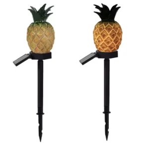 Cute Solar Garden Pathway Light Waterproof Outdoor Courtyard Decorative Lighted Warm White Led Lamp Small Solar Pineapple Light