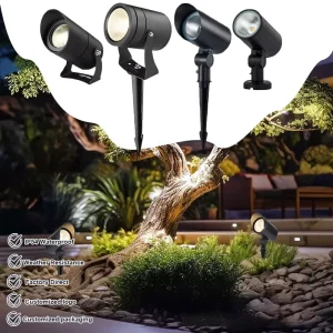 DC 24V COB LED Outdoor Flood Lights Black Waterproof IP54 3 30W High Bright Aluminum Ground Spotlight Landscape Yard Garden