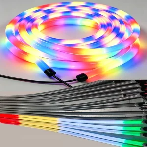 DC12V 24V LED Tube Lights 360 Degree Lighting DMX512 & SPI Neon LED Strip Pixel Flexible Silicone 22mm Diameter for Bar KTV Club