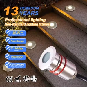 DC12V/24V RGB LED Deck Lights 1/3W IP68 Stainless Steel Underground Landscape Car Garden Path Lighting