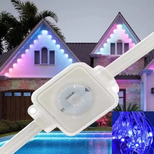 DC24V RGB IC Permanent Outdoor Eave Light Smart Waterproof Full Color Roof LED Light Strip with Wi Fi Controller