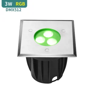 DC24V Square IP68 RGB DMX512 LED Inground Underground Light