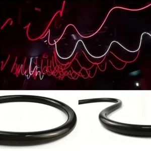 DMX Black 360 LED Silicone Tube Neon Flex DJ Lights Programmable 24V IP67 D22 Neon Rope Tube for Rave Music Festival