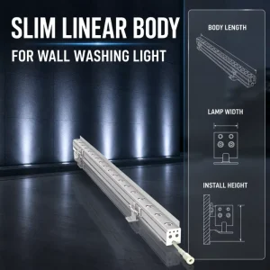 DMX RGBW LED Linear Wall Washer Outdoor Lighting System Aluminum IP65 for Building Facades