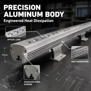 DMX512 IP65 Outdoor RGBW Aluminum LED Linear Wall Washer Bar, 1000mm, 36W, XXM36