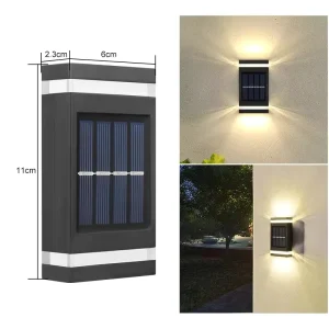 Dailu Outdoor Solar LED Wall Light for Garden & Staircase Waterproof IP44 Wireless Control 6 8h Runtime Home Yard Decoration