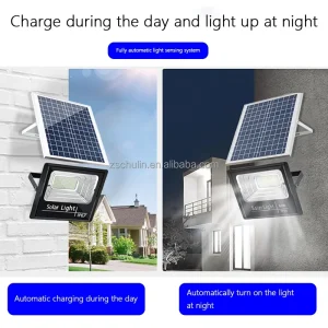 Dawn Industrial Waterproof IP66 100W 300W 500W Garden LED Polycrystalline Solar Flood Light SMD 5730 Lithium Battery Aluminum