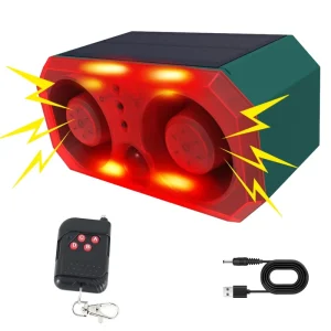 Daytech Solar Power 13 Sounds Support Recording Adjustable Volume 130d Motion Detector Alarm Light With Remote For Farm