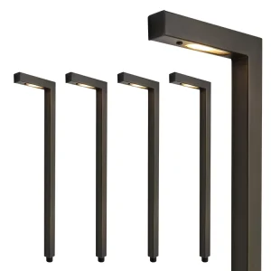Decorative 12V Brass Outdoor Projection Bollard Landscape Garden Path and Driveway Lights With Stake