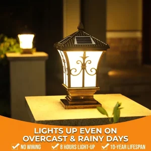 Decorative Commercial Garden Courtyard Pathway Pole Mounted Solar Lawn Light