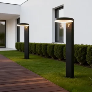Decorative Die cast Aluminum Waterproof Downward Motion Sensor Outdoor Garden Led Landscape Lighting Solar Bollard