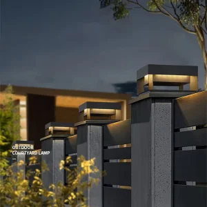 Decorative Garden Main Column Outdoor Solar LED IP65 Waterproof Stainless Steel Pillar Lights