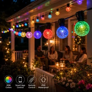 Decorative LED String Lights with Garden String Lights and Hanging Bulbs for Wedding Gazebo Ambience Decor Display Kit