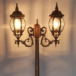 Decorative Landscape Outdoor Bronze Black Pole Garden Lamp Post Led Lights Decor Courtyard Lawn Garden Lights