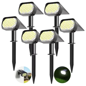 Decorative Outdoor Solar Landscape Lawn Ground Spotlight Spike Stake Light with Stand for Yards and Walkways