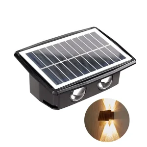 Decorative RGB 4 Led Patio Backyard Garden Lighting Exterior Light Fixture Outdoor Interaction Lamp Solar Up and Down Wall Light