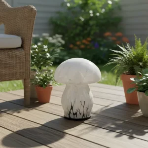 Decorative Solar Lights with Patterned Craft Glass Water-Resistant & Battery Included for Outdoor Garden Use