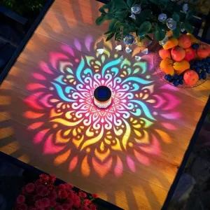 Decorative Solar Mandala Fence Light for Outdoor Gardens, Posts, Patios, Backyards and Yards