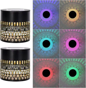 Decorative Solar Powered LED Mandala Lights Waterproof Outdoors Deck Steps Walls Garden Projector Lights Post Patio Backyard