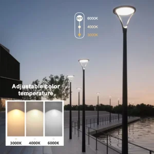 Decorative Square Aluminum LED Garden Light 30W AC Powered IP65 Waterproof Outdoor Adjustable Color Temperature