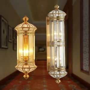 Minimalist Outdoor Wall Lamps IP55 Waterproof All Copper Exterior Sconces for Hotel Villa Garden Courtyard