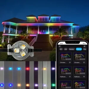 Decorative Waterproof Outdoor Smart Pixel Led Eaves Light RGB Controller Permanent Roof Lighting Point Light