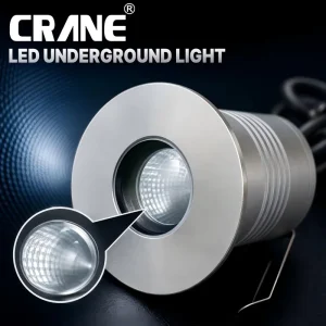 Deep UGR Anti Glare LED Underground Light 3W Textured Optic Lens Compact Built-In Recessed Inground Walkway Light