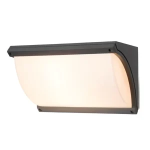 Die Cast Aluminum Anti Glare Outdoor Wall Lamp Curved PC Diffuser Soft Light for Garden Villa Exterior Patio