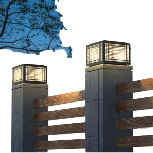 Die-Cast Aluminum LED Solar Pillar Light with Glass Lampshade IP55 Waterproof E27