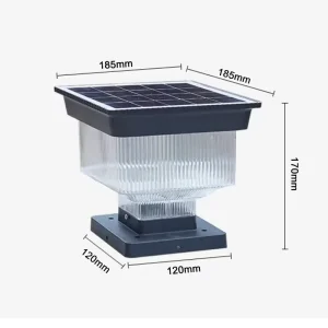 Die Cast Aluminum Monocrystalline Solar Garden Fence Post Light 7W High Brightness LED IP65 6000K 3 Year Warranty