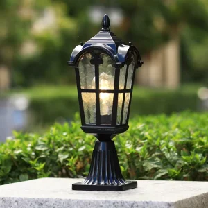 Die-Cast Aluminum Solar LED Courtyard Wall Post Light with Glass, IP65 Waterproof