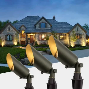 Die-Cast Brass Waterproof Low Voltage Landscape Lighting up Light Outdoor Led Spotlight With Stake