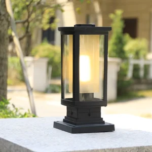 Die-Casting Aluminum LED Lamp Glass Lampshade Waterproof Landscape Courtyard Wall Post Lamp Pillar Lights