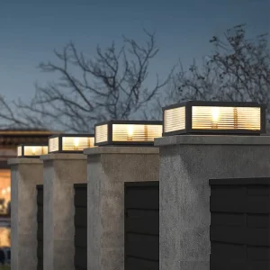 Die casting Aluminum Lamp Body Glass Lampshade IP65 Waterproof E27 Simple Landscape LED Decorative Courtyard Wall Solar Pillar