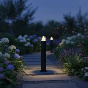 Dimmable IP65 10W LED Landscape Bollard Light with Remote Control, Metal Construction, Outdoor Garden Use