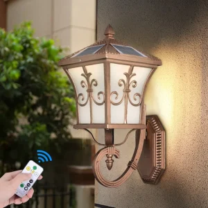 Dingdian LED Solar Energy Garden Lights Outdoor All Aluminum Villa Courtyard Garden Balcony Corridor Light Retro Wall Light