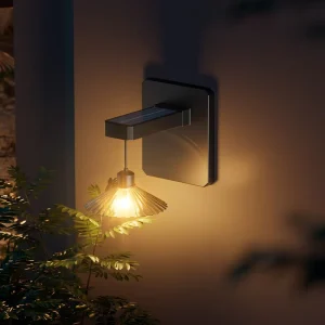 Dingdian LED Umbrella shaped Outdoor ABS 10W Wall Lamps Courtyard Garden Wall Lamps Solar Powered Pathway Lights for Garden