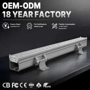 Double-Row Anti-Glare Baffle DC24V Linear LED Wall Washer Light 72W 1000mm IP65 for Exterior Building Facades CXL-DZS72-M1-C1