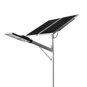 Double Solar Panel LED Street Lights IP66 Aluminum 6000K 120 Beam Angle CE FCC Certified High Brightness Remote Control Road