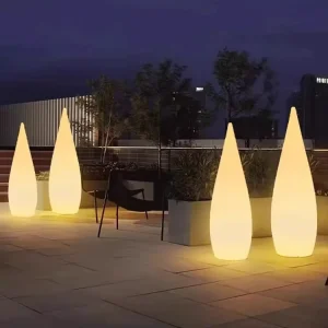 Drip-Shaped Solar LED Lawn Light with 16 RGB Colors