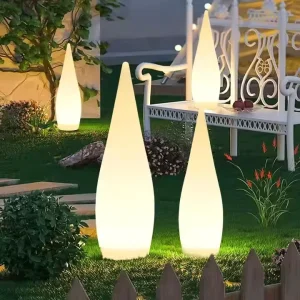 Drip-Shaped Solar LED Lawn Light with 16 RGB Colors for Outdoor Gardens