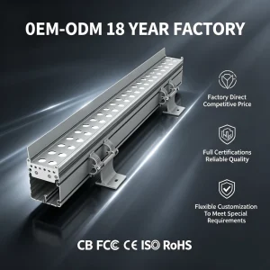 Dual Row Aluminum IP65 LED Facade Washer Light for Architectural Exterior Wall Illumination