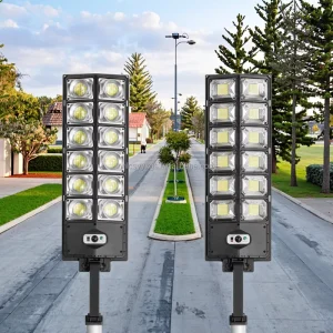 Dual Row Solar Integrated LED Path Lights Outdoor Lighting Fixtures for Country Roads Night Markets Street Vendors Plastic
