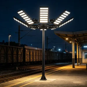 Durable Led High Mast Light 30m Pole IP65 Waterproof for Bridge Construction Site and Coastal Port Facility
